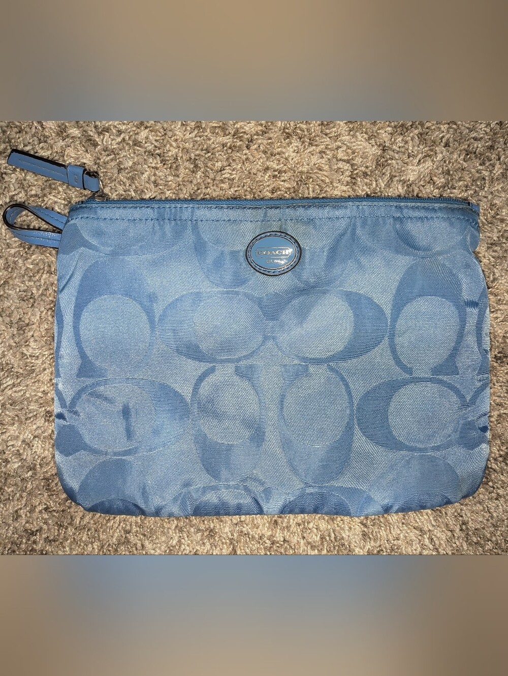 Coach Blue Signature Pouch Bag